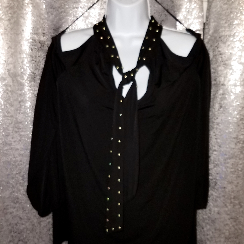 MK women's cold shoulder long sleeve blouse